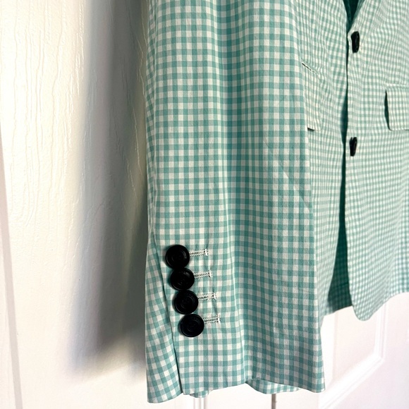 Burberry Serpentine Slim Fit Gingham Cotton Tailored Blazer NWT - Picture 7 of 13